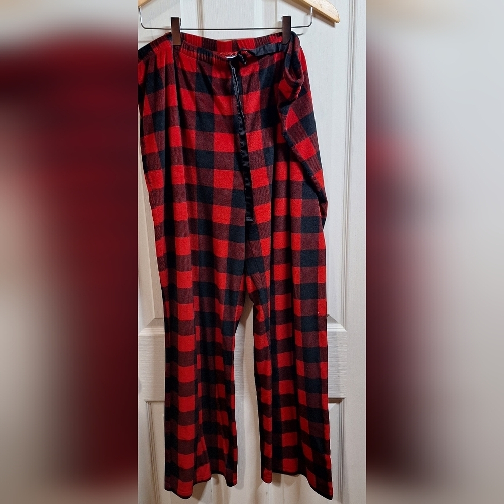 Stars Above Plaid Pajama Pants Red Black XXL